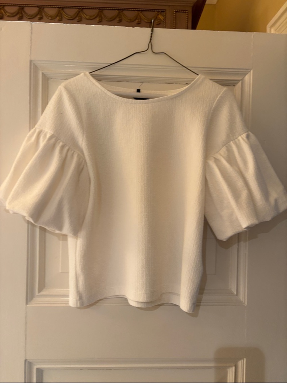 Club Monaco Cream Puff-Sleeve Blouse